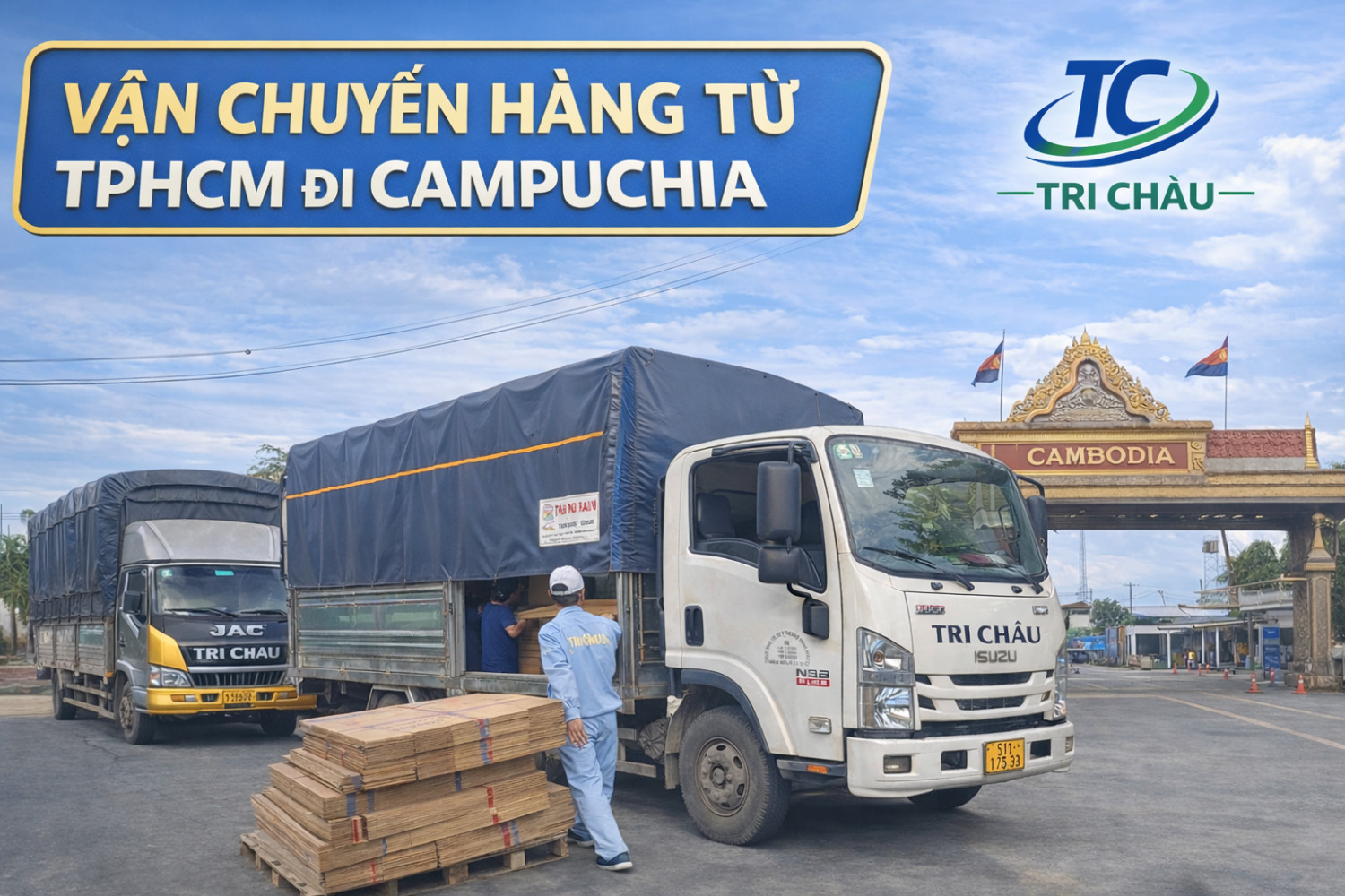 xe tải Tri Châu bốc xếp hàng hóa vận chuyển nhanh nội thành TP.HCM