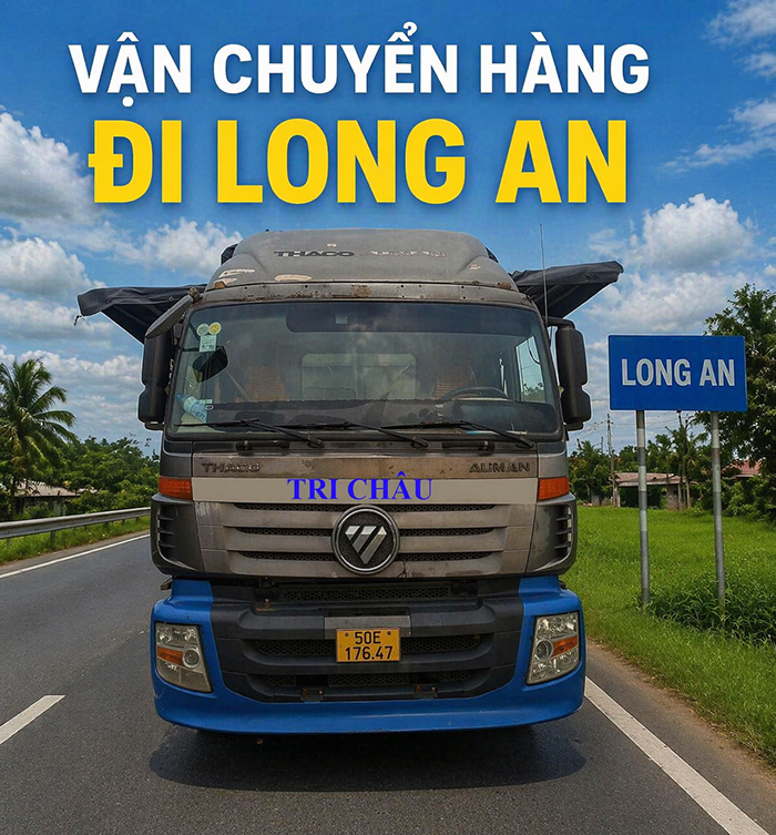 Xe tải Tri Châu nhận vận chuyển hàng từ TP.HCM đi Long An