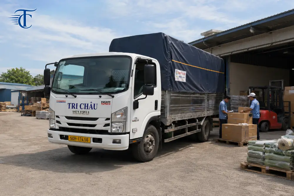Xe tải Tri Châu vận chuyển hàng TP.HCM đi khu vực Quảng Nam hai chiều